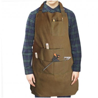 Heavy Duty Water Resistant Waxed Canvas Apron Tool Apron Workshop DIY Home/Garden Waist/Neck Adjustable Straps Unisex