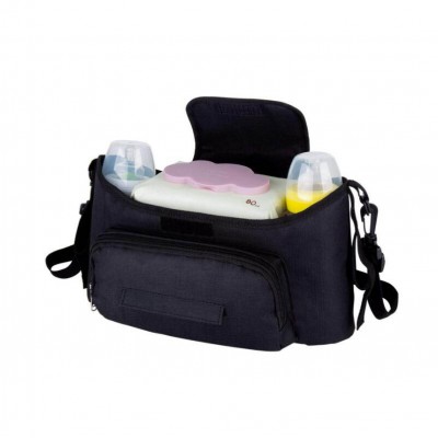Pram Buggy Organiser Bag Stroller Pushchair Storage Bag Waterproof Baby Pram and Buggy Accessory with Compartment and Cup Holder