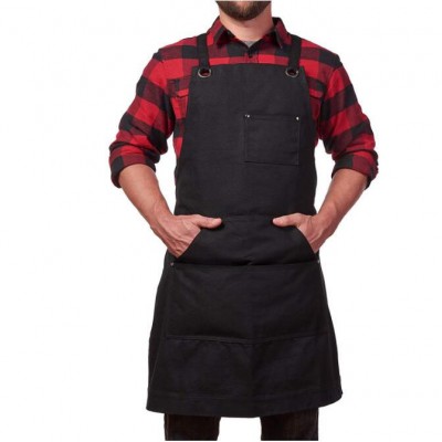 Custom Heavy Duty Waxed Canvas Work Apron with Tool Pockets