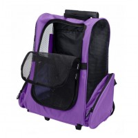 Pet Travel Carrier Backpack Trolley Bag with Wheel Telescopic Handle for Small Dogs and Cats